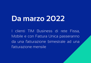 Fatturazione TIM Business con cadenza mensile